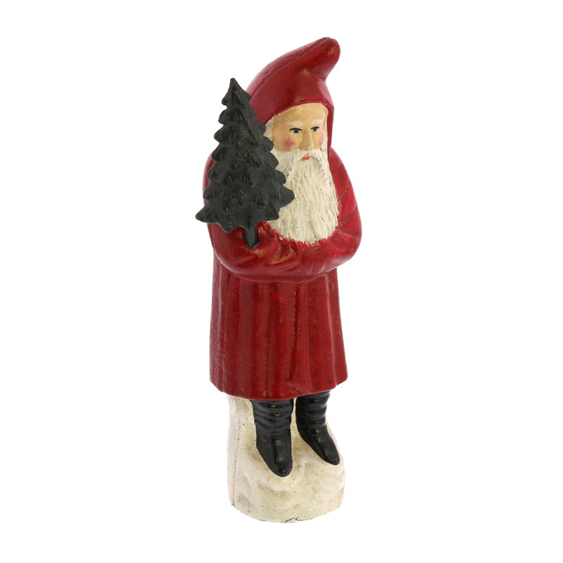 Père Noël avec arbre, H 9 po x l 2,5 po x P 3,25 po