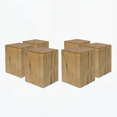 Wood-Look Square-Column MGO End Table
