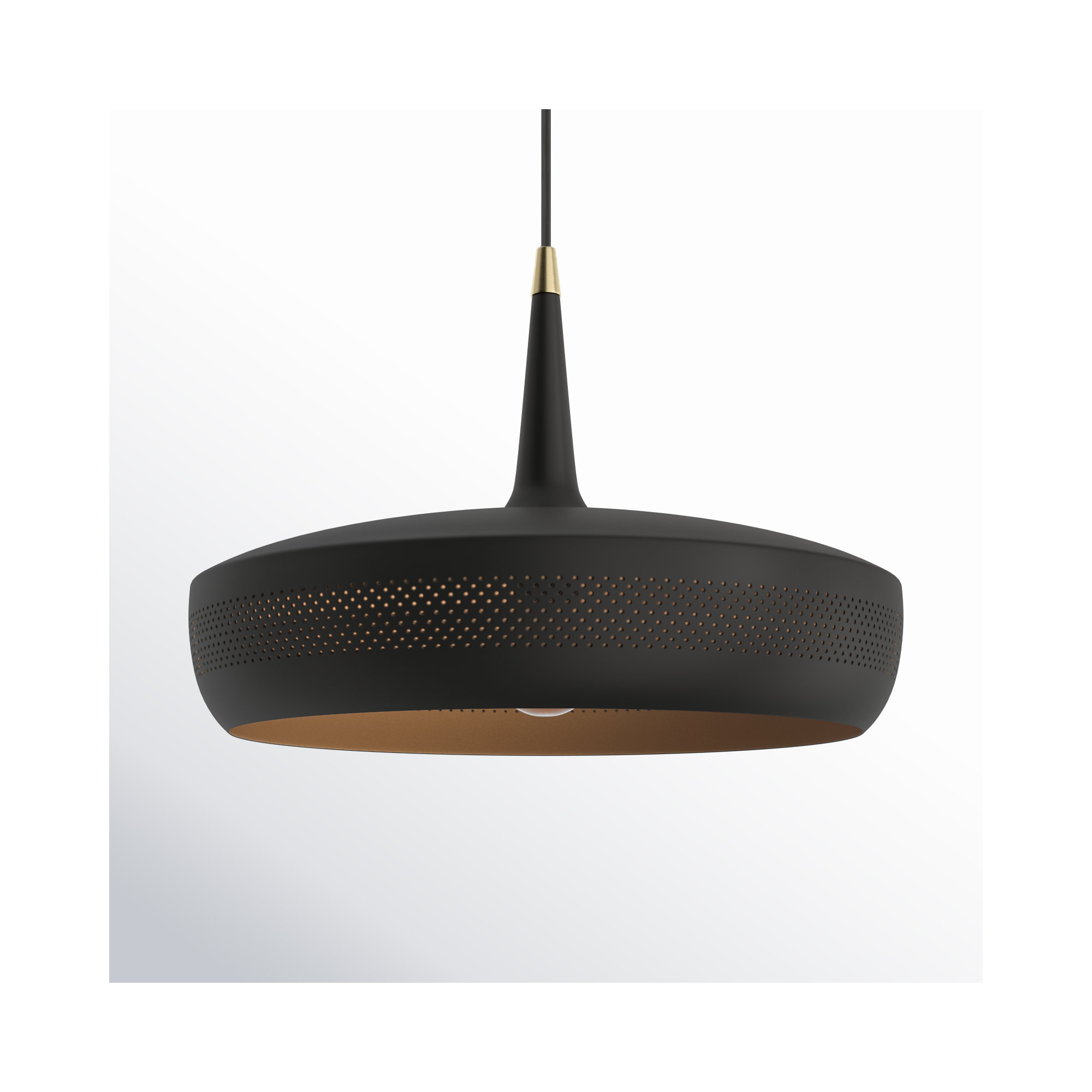 Charon Single Light Metal Dimmable Pendant, Black, Black/Gold