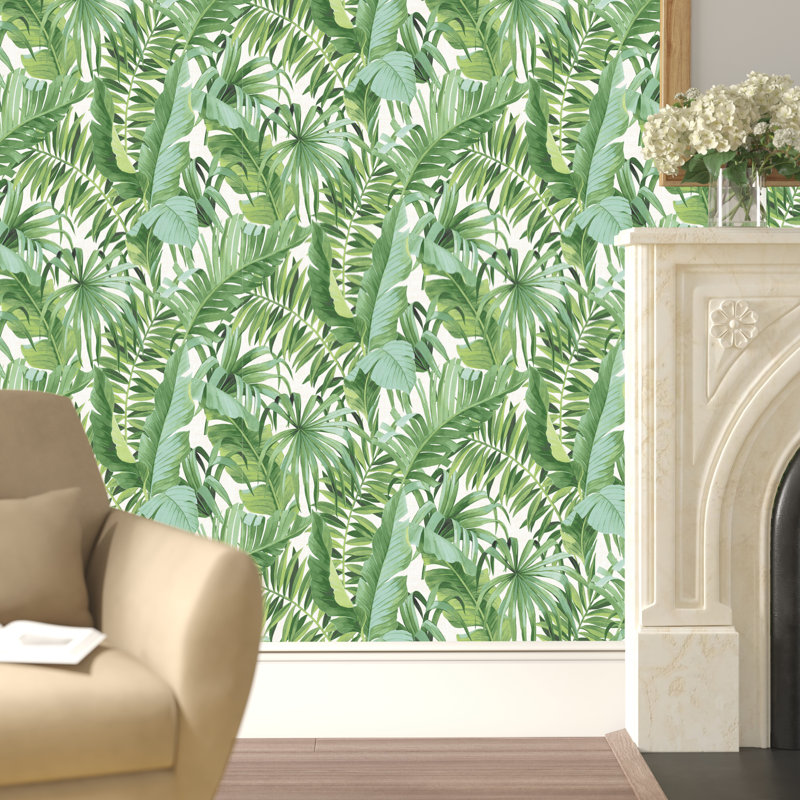 Miranda Palm Leaf 10m x 52cm Wallpaper Roll, Green