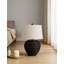 Lampe de table de style campagnard avec base de panier en jacinthe d'eau et abat-jour en lin gris clair, comprend une ampoule à DEL pour la décoration de chambre à coucher ou de salon bord de mer