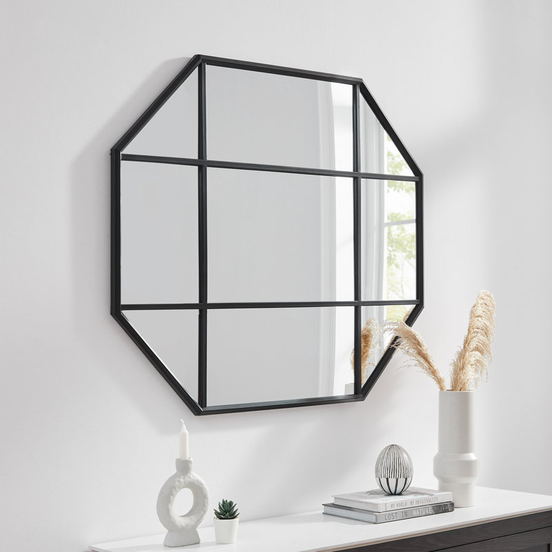 Metal Wall Mirror, Black