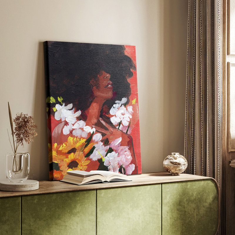 À travers les fleurs II - Cavas enveloppés de galerie, H 18 po x l 12 po