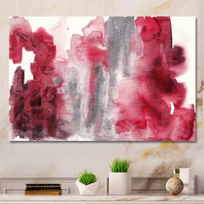 Art fractal rouge et argent liquide - reproduction de cadre flottant sur toile