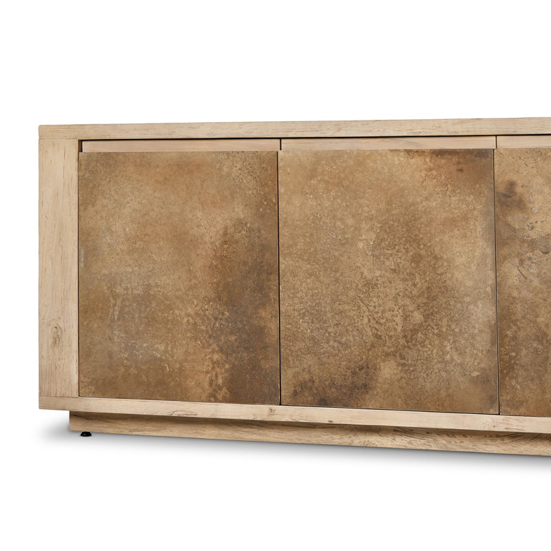 REDONDO Media Console, Bleached Alder