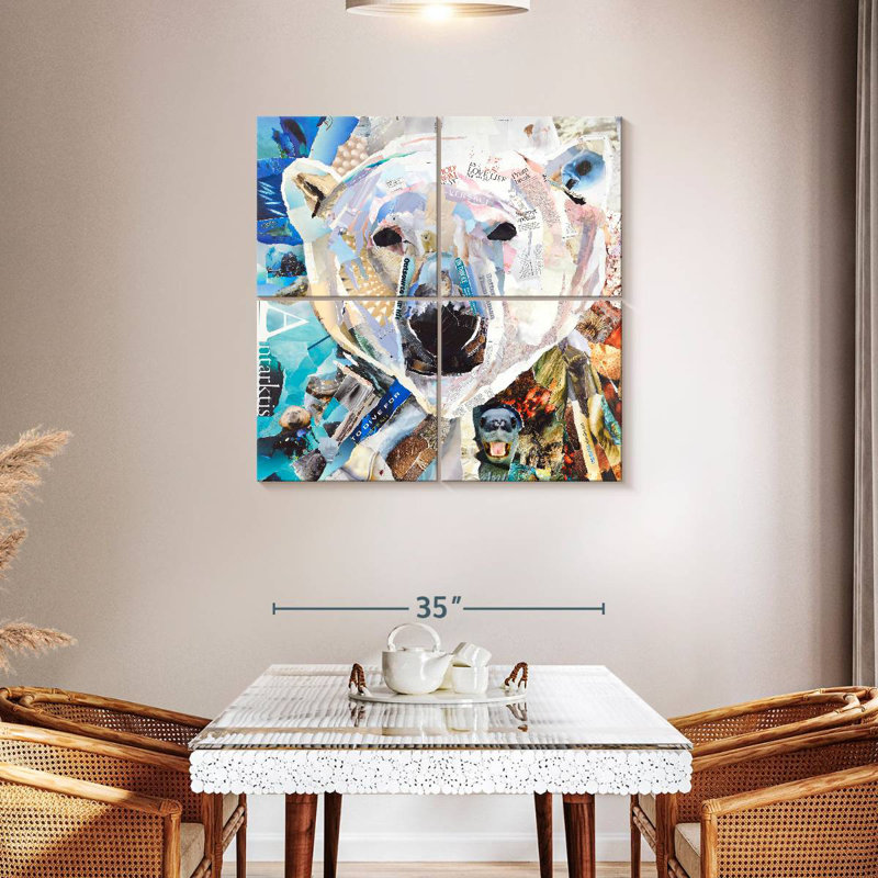 Brampt Polar Bear Collage, 38" H x 38" W