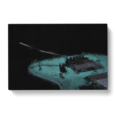 Teal Blue Electric Guitar - Wrapped Canvas