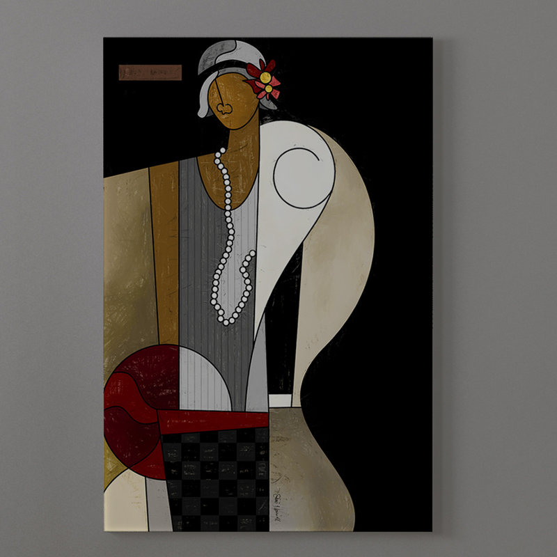 « rennaisance cube 1 abstract africain american », reproduction d’impression sur toile, H 30 po x l 20 po x P 2 po