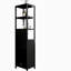 Armoire haute haute avec porte à volets et 3 tablettes, armoire tour en lin autoportante pour le salon, la cuisine et la salle de bain