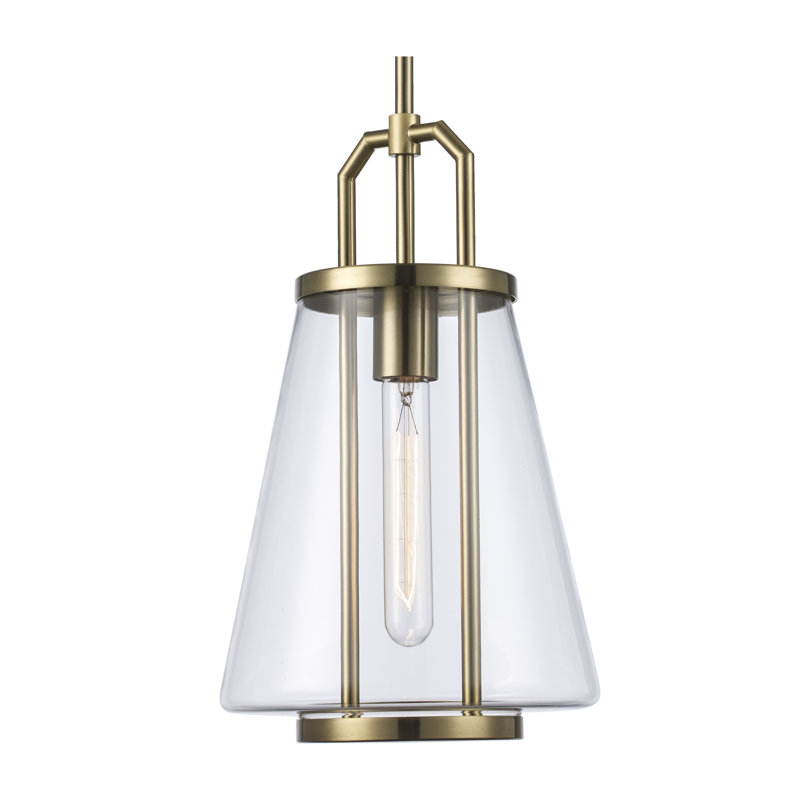 Benefiel 1 - Light Cone Pendant, 14.75" H x 8.75" W x 8.75" D, Antique Gold