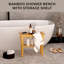 Tabouret de douche en bambou avec tablette de rangement, siège de douche imperméable pour spa, tabouret de douche pour l'intérieur de la douche, siège de salle de bain-130248639