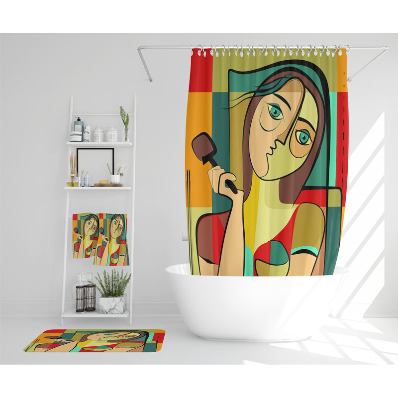 Niamin Polyester Shower Curtain Set