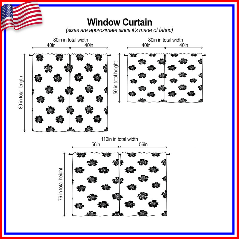 Motif de rideaux de fenêtre à motif floral transparent et obscurcissant - 2 panneaux, 40in x 50in - 2 panels, Transparent