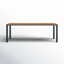Morones Rectangular Dining Table in Solid Reclaimed Teak with Black Rounded Edge Aluminum Legs-1765434990