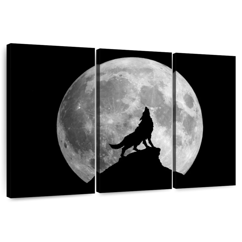Brampt Wolf Moon, 24" H x 38" W