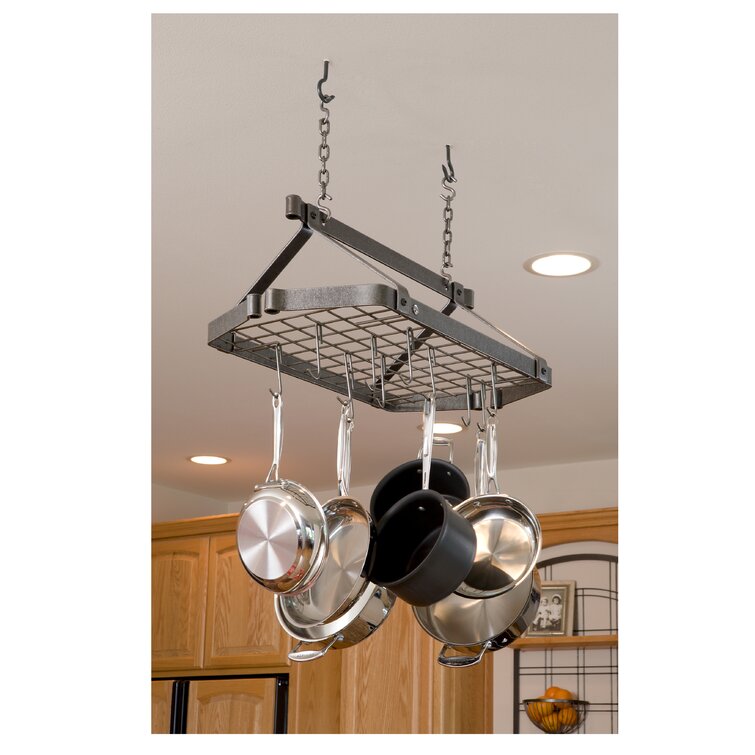 Enclume Hammered Steel Dutch Crown Pot Rack with Grid