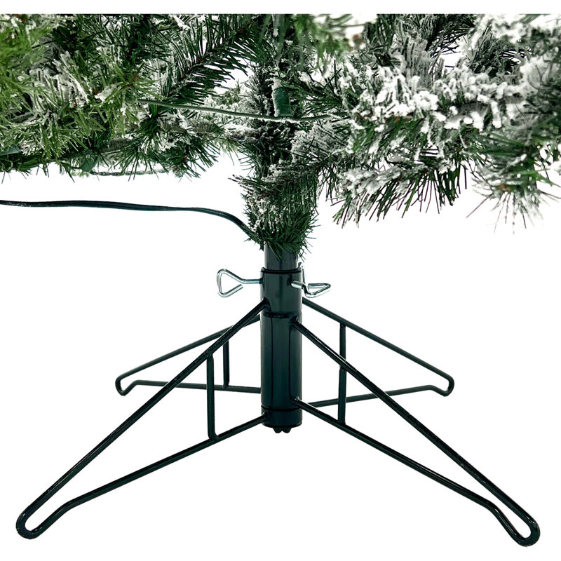 Mountain 7.5' White Pine Artificial Christmas Tree with 550 Clear/White Lights, White