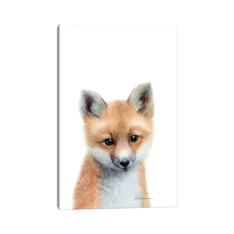 Baby Fox - Wrapped Canvas Painting, 152.4cm H x 101.6cm W x 3.81cm D