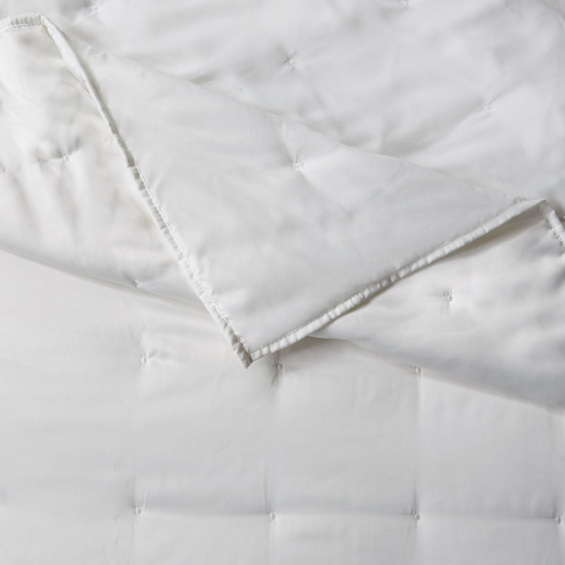 Ames 3 Piece Charmeuse Coverlet Set, Ivory, King/Cal King Coverlet + 2 King Shams