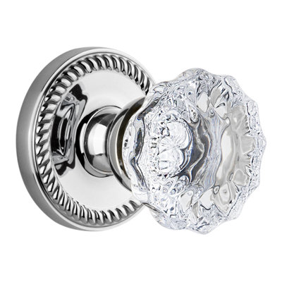 Grandeur Newport Rosette Double Dummy with Fontainebleau Crystal Door Knob