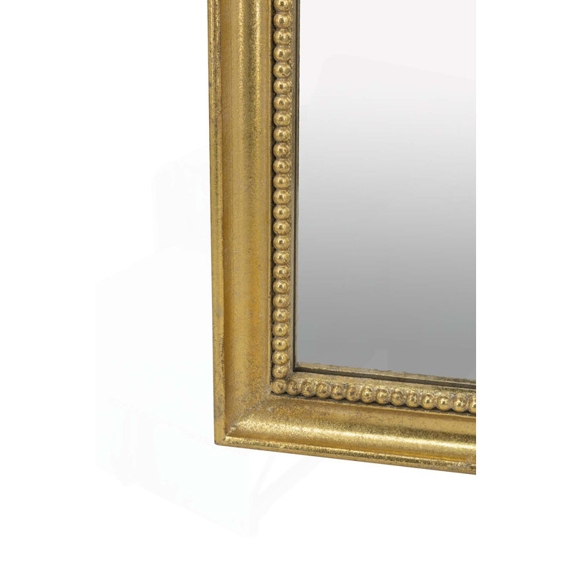 Exquisite Arched Full Length Mirror with Intricate Scrollwork Crown, 48.8" x 15.8"
