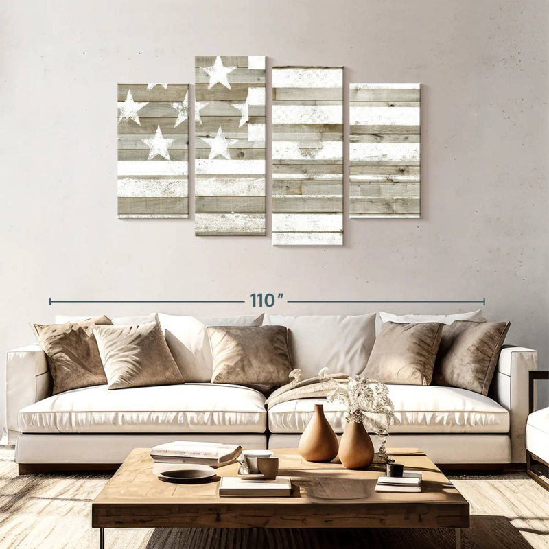 Drapeau Borges Rustic Americana, H 48 po x l 75 po