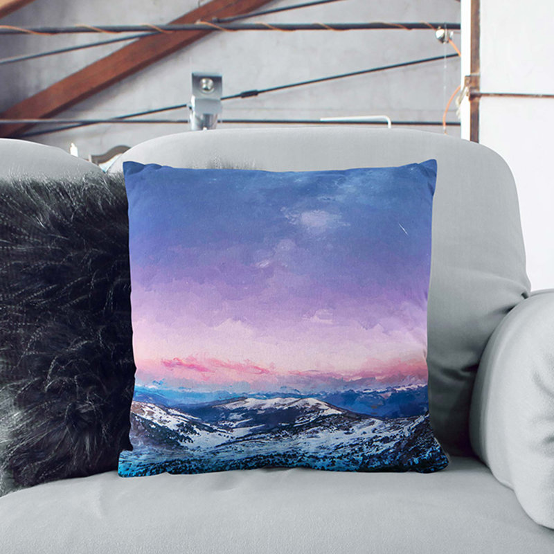 Mountain Peaks in the Dolomites Italy Cushion with Filling, 55cm H x 55cm W x 20cm D