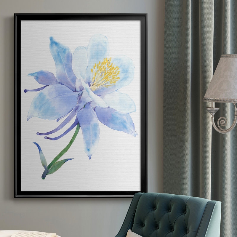 Columbine Bloom I - Single Picture Frame Print on Canvas, Black, 42.5" H x 30.5" W x 1" D