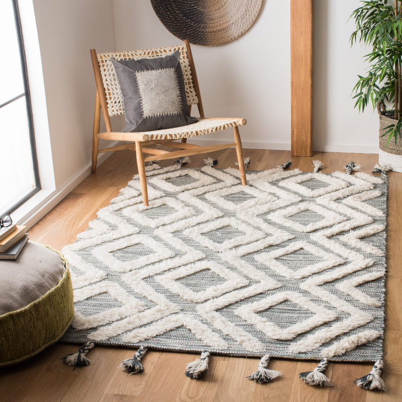 Tapis en laine touffeté à la main Alimatou, Rectangle 8 pi x 10 pi