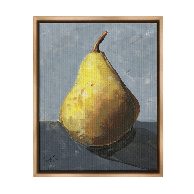 «Abstract Shadow Pear» par Alexandria Gilbert Kincaid sur toile, H 21 po x l 17 po, Cadre flottant orme Montalcino