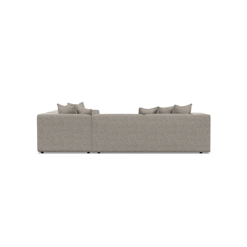 Bliss Sectional, Light Brown Polyester, 28" H x 123.5" W x 123.5" D