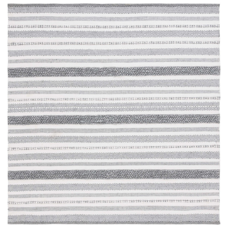 Maariya Hand Woven Pet Striped Rug, Square 6'