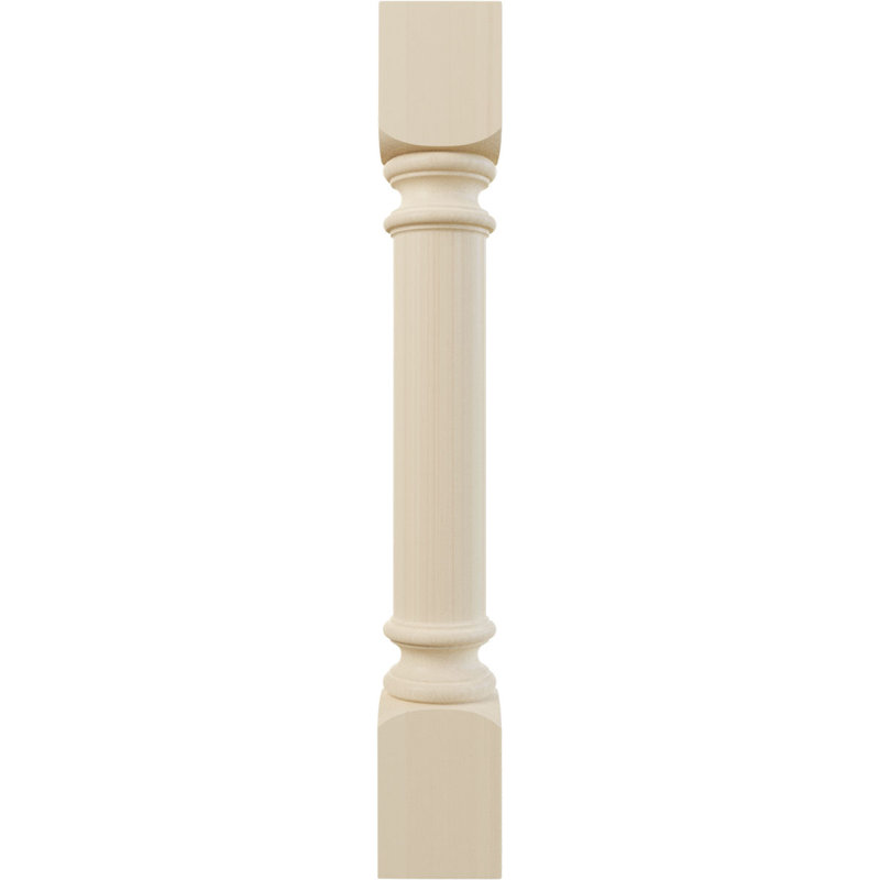 Traditional Cabinet Column (Top Block: 6"), Rubberwood