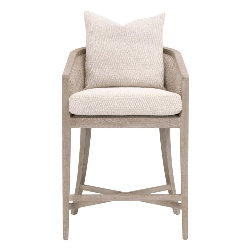 Mcguire White Fabric Counter Stool