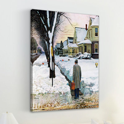 «Snowy Ambush» par John Falter, reproduction sur toile tendue