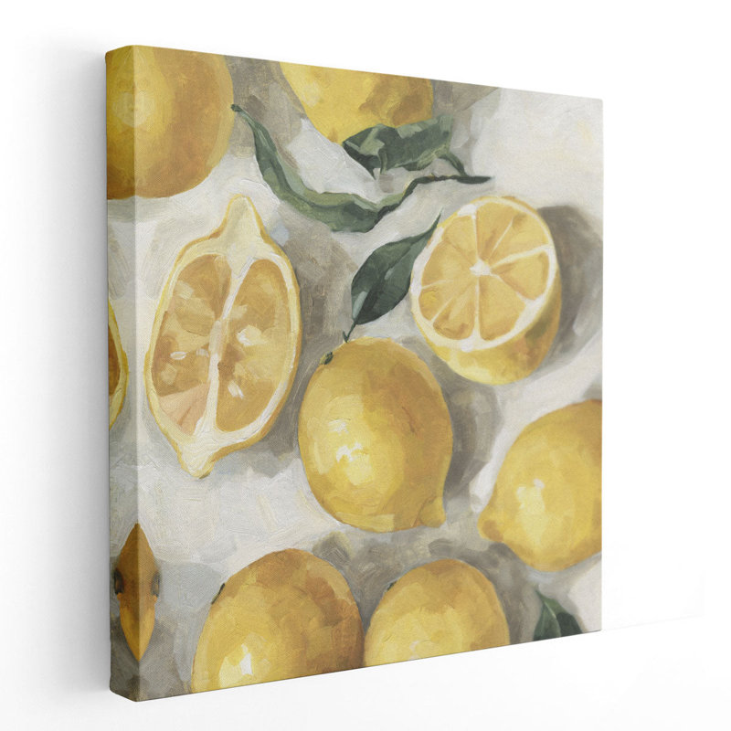 Fresh Lemons II - reproduction d'art sur toile, H 12 po x l 12 po