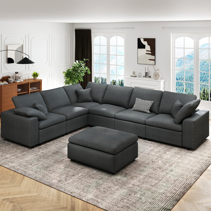 Canapé modulaire surdimensionné à 7 places Latitude Run Latitude Run, Gris chenille