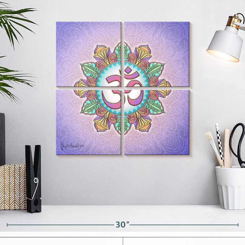 Adella pastel Om Mandala, H 18 po x l 18 po
