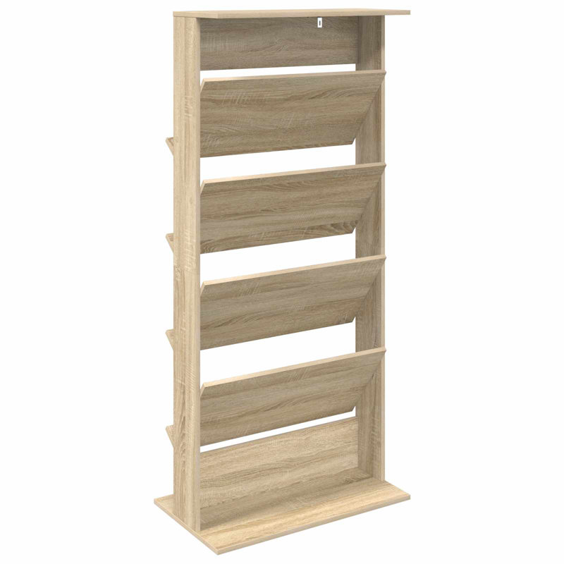 Wood Free Standing Magazine Rack, Sonoma Oak