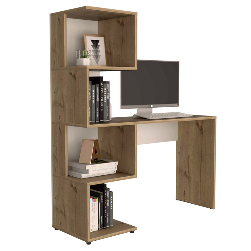 Writing Desk with Geometric Bookcase