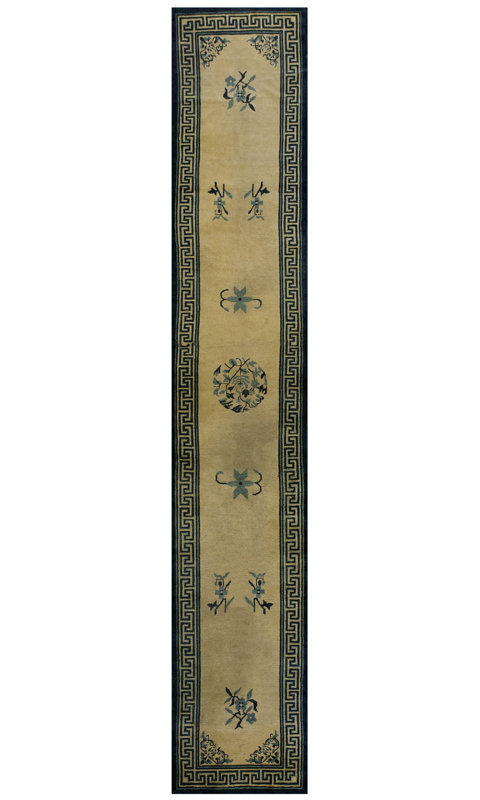 Antique Peking Hallway Runner Wool Beige, Blue Rug