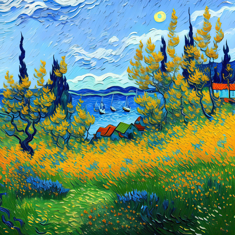 Coastal View I, 36" H x 36" W