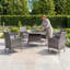 Dining Table with Wicker Base