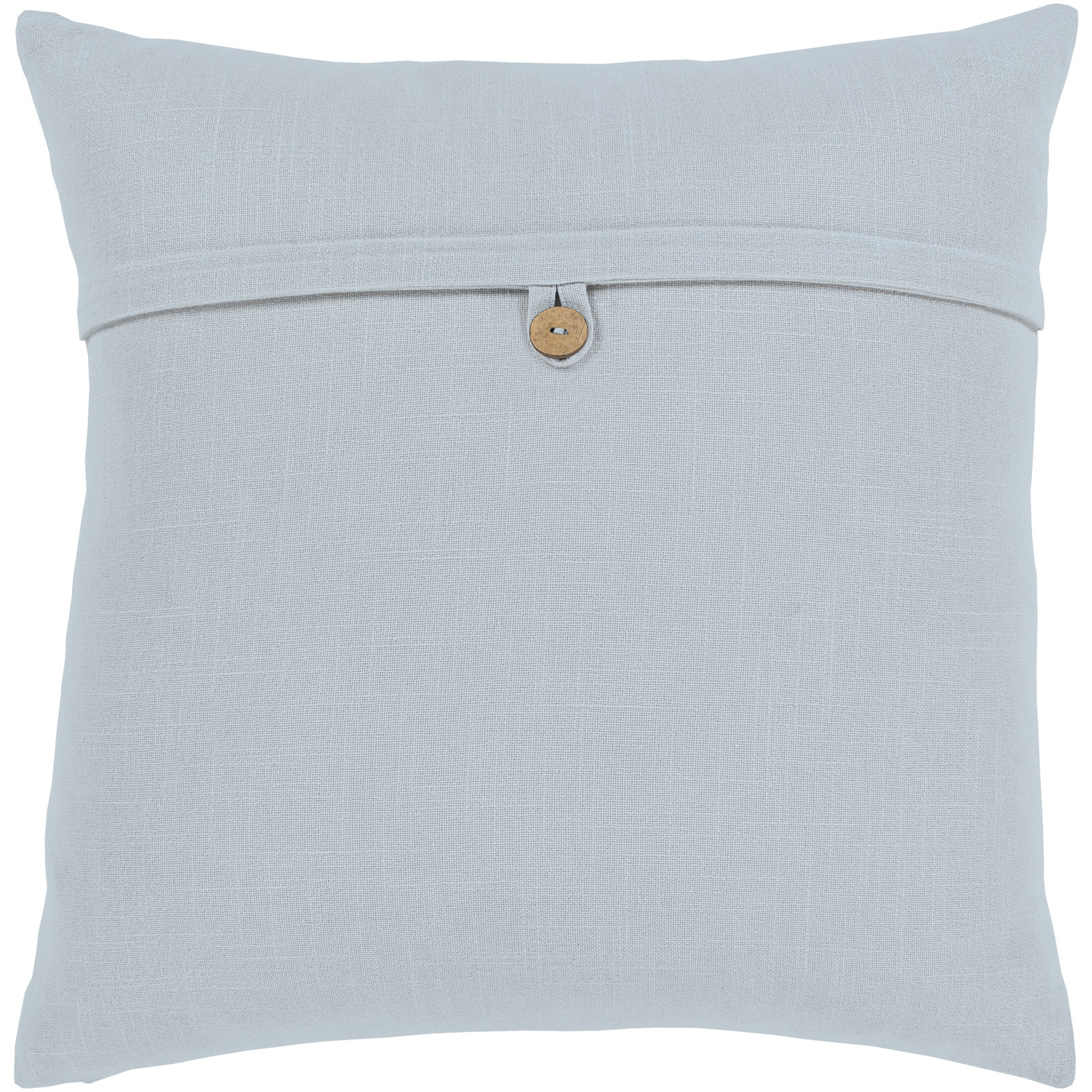 Leigh Buttons Cotton Throw Pillow, 18" x 18", Ice Blue, Polyester