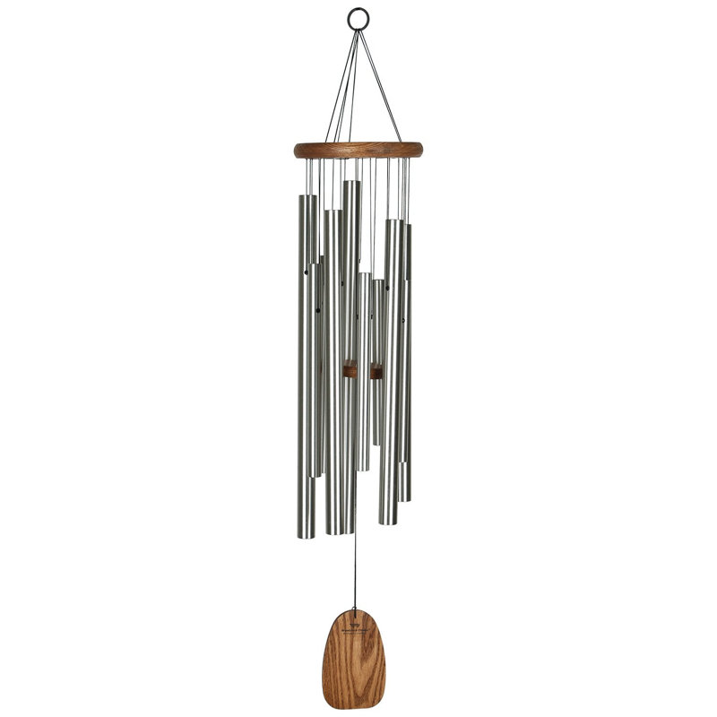Butterfly's Farewell Silver Wind Chime with Teak Finish