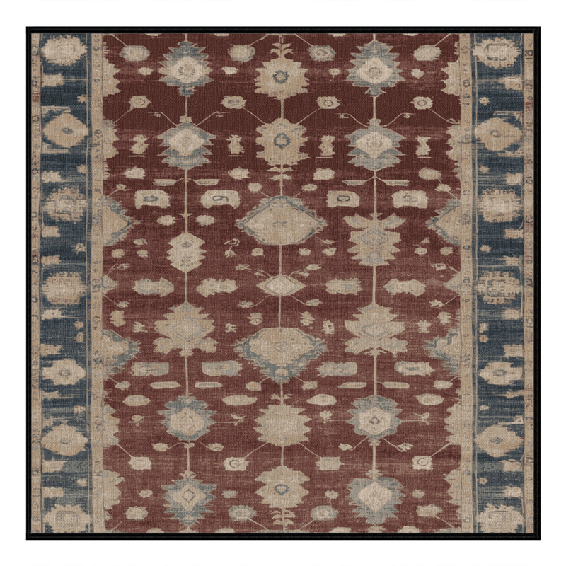 Tapis brun lavable à la machine, Carré 5 pi
