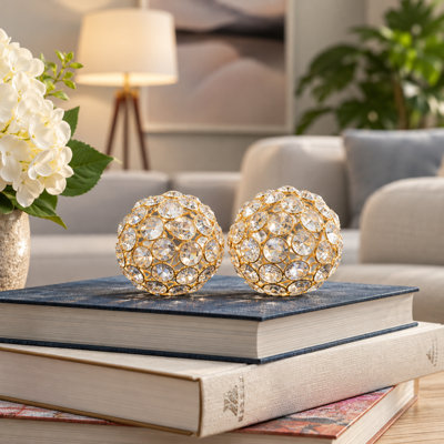 3777 3"D Gold Crystal Spheres