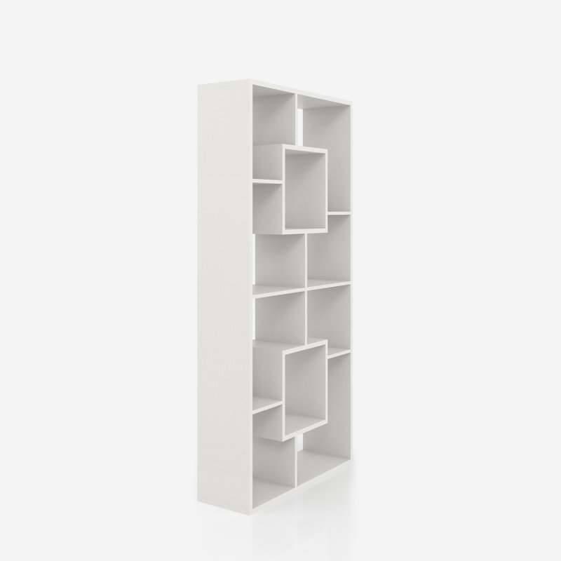  Bibliothèque à affichage géométrique 72,8 "de haut avec tablettes ouvertes