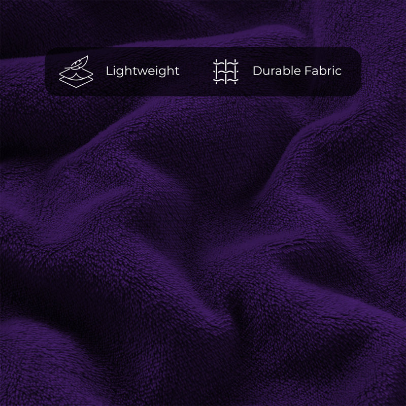 Faux Fur Reversible Fleece Throw Blanket – Soft & Cozy, Purple, Super King (6')