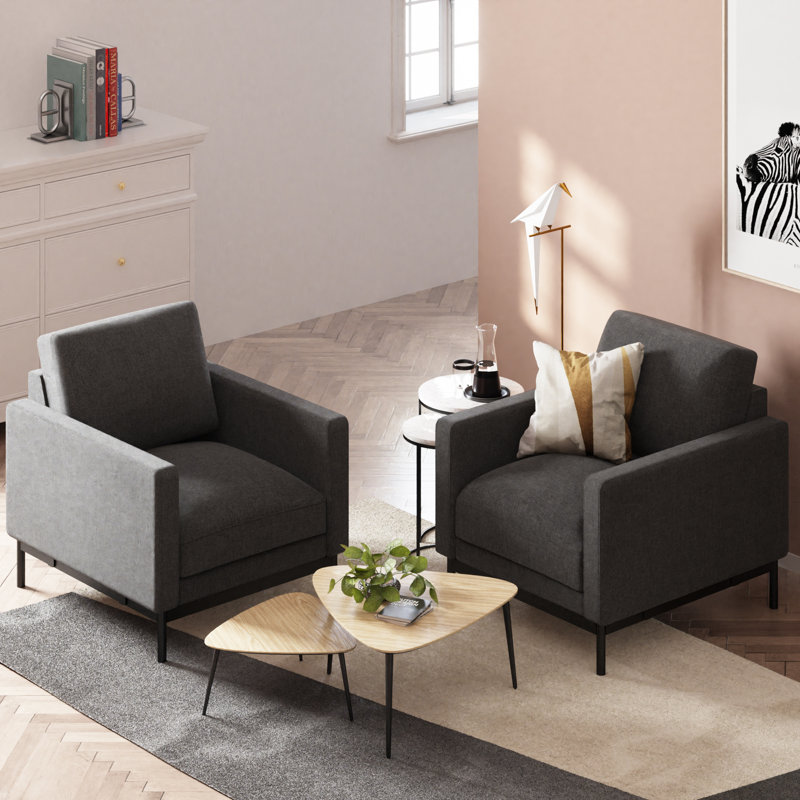 Logan Upholstered Armchair, Logan Dark Grey